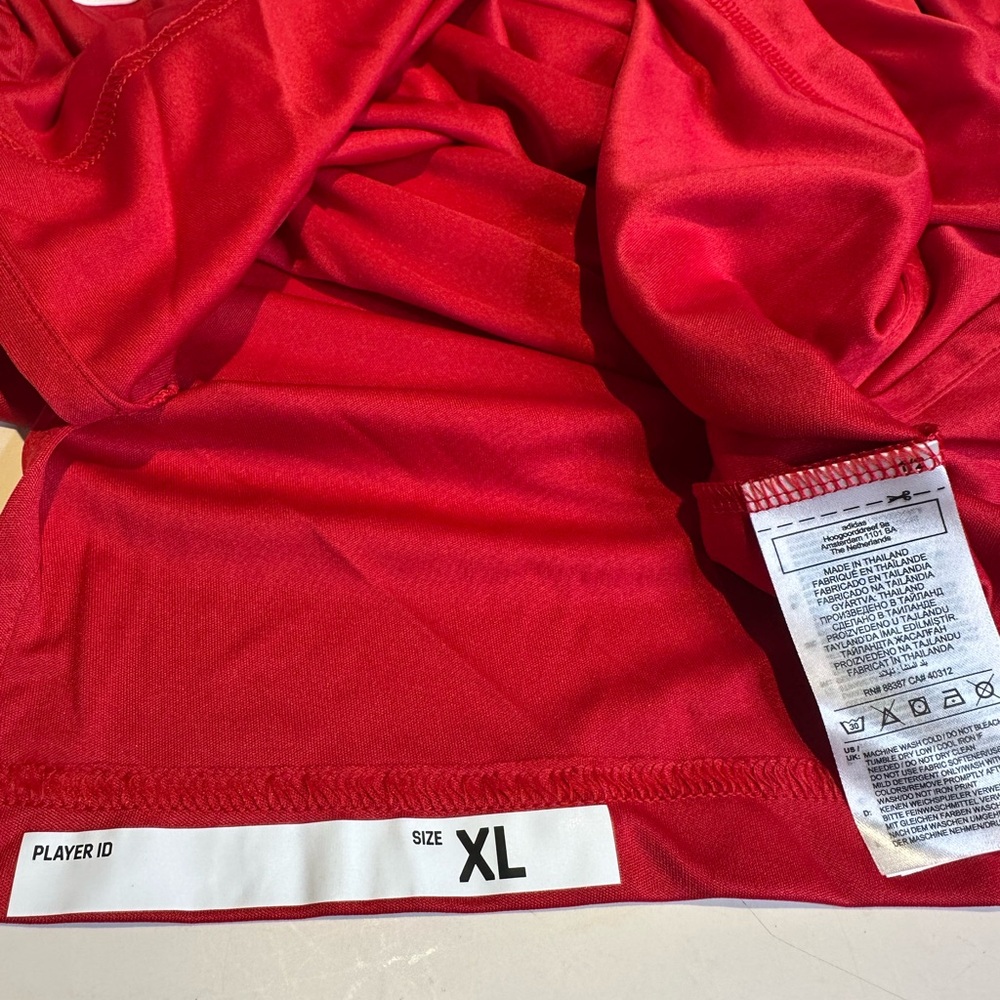 adidas Red and White Men's Athletic Long Sleeve Pullover - Picture 5 of 13